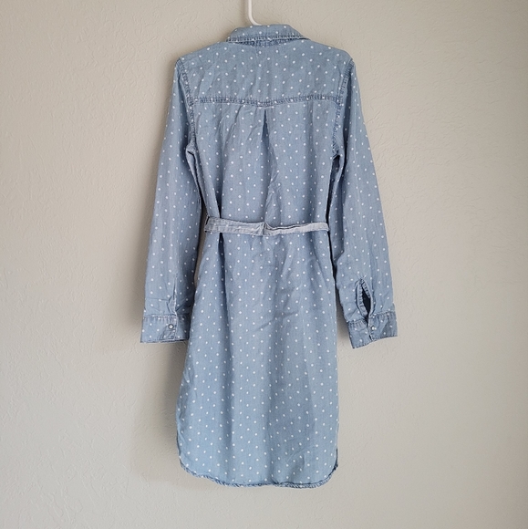 GB girls Polka Dot Shirt Dress, size Small, Blue & White - Picture 5 of 11